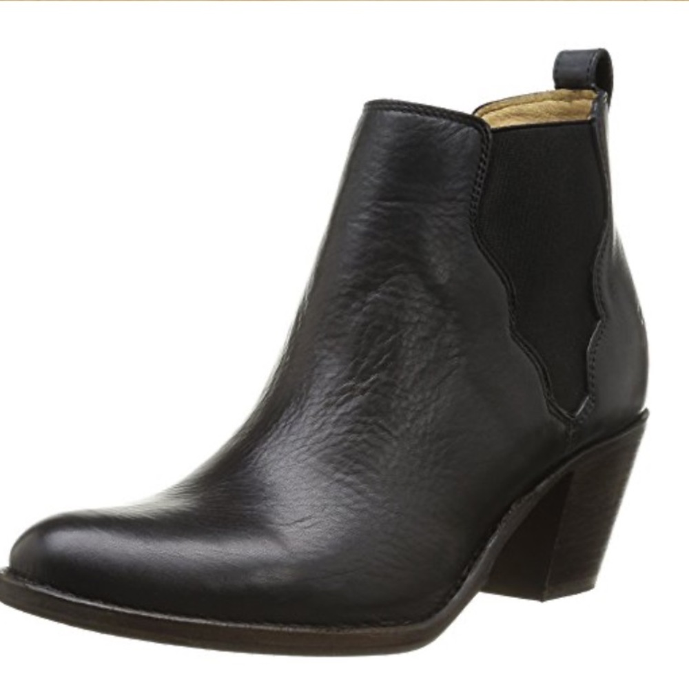 Frye Jackie Gore Black Leather Ankle Booties